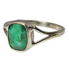 Faceted Composite Emerald Sterling Silver Ring
