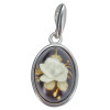 Rose Amber Cameo / Intaglio Pendant