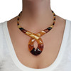Cleopatra-Style Amber Beaded Necklace 18''