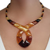 Cleopatra-Style Amber Beaded Necklace 18''