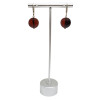 Round Cherry Amber Silver Earrings
