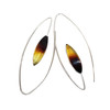 Multi-Color Amber Silver Earrings