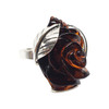 Cherry Amber Handmade Rose Adjustable Ring