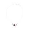 Bat Cherry Amber Silver Necklace