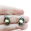 Baltic Amber Cameo Carved Rose Earrings. Amber Jewelry