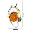 Multi Color Amber .925 Silver Art Nouveau Pendant