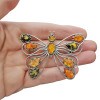 Multicolor Amber Butterfly Large Brooch/Pin