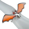 Cherry Amber Sterling Silver Bat Ring