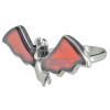 Cherry Amber Sterling Silver Bat Ring