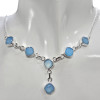 Faceted Blue Chalcedony Sterling Silver Necklace - Retry