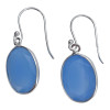 Faceted Blue Chalcedony Sterling Silver Earrings On Hooks - Retry