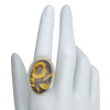 Sunflower Amber Cameo Adjustable Ring