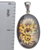 Cameo Amber Sterling Silver Sunflower Pendant (7124)