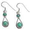 Malachite Sterling Silver Earrings On Hooks - Retry