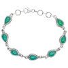 Green Onyx Sterling Silver Link Bracelet - Retry