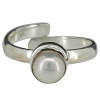 Pearl Sterling Silver Adjustable Simple Ring