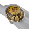 Sunflower Amber Cameo Adjustable Ring --