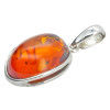Cognac Amber Sterling Silver Pendant ....