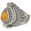 Tiger Eye Sterling Silver Thick & Ornate Locket Ring