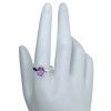 Faceted Classic Oval Amethyst Sterling Silver Ring