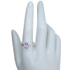Faceted Classic Oval Amethyst Thin Sterling Silver Ring