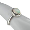 Double-Rim Oval Opal Sterling Silver Ring