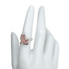 Amber Sterling Silver Cat Adjustable Ring ..