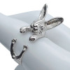 Bunny Rhodium Plated Silver Adjustable Ring