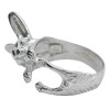 Bunny Rhodium Plated Silver Adjustable Ring