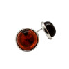 Cherry Amber Silver Stud Earrings