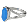 Faceted Blue Chalcedony Sterling Silver Ring -----