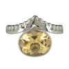 Faceted Citrine Sterling Silver Oval Tapered Ring