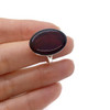 Cherry Amber Sterling Silver Large Simple Oval Ring