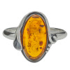 Cognac Amber Sterling Silver Ring