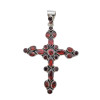 Faceted Garnet Sterling Silver Cross/Pendant -----