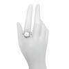 Vintage Style Cushion Shaped Larimar & Gemstone Sterling Silver Ring