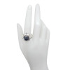Vintage Style Cushion Shaped Faceted Black Onyx Sterling Silver Ring