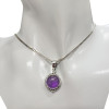 Amethyst Sterling Silver Pendant .