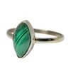 Malachite Classic & Simple Marquise Sterling Silver Bezel Ring