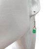 Green Onyx Silver Earrings On Hooks ----