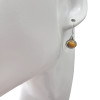 Tiger Eye Sterling Silver Dangle Earrings .
