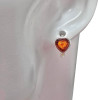 Heart Cognac Amber Mini Hoop Earrings