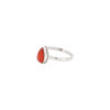 Simple Red Onyx Teardrop Sterling Silver Bezel Ring