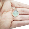 Aqua Chalcedony Sterling Silver Pendant -----