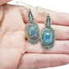 Labradorite Sterling Silver Dangle Earrings --