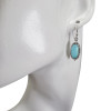 Aqua Chalcedony Sterling Silver Dangle Earrings -----