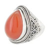 Red Onyx Teardrop Thick Sterling Silver Unisex Statement Ring
