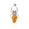 Spider Cognac Amber Silver Pendant ..