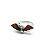 Cherry Amber Sterling Silver Bat Adjustable Ring