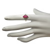Faceted Ruby Elegant Gothic Marquise Sterling Silver Ring
